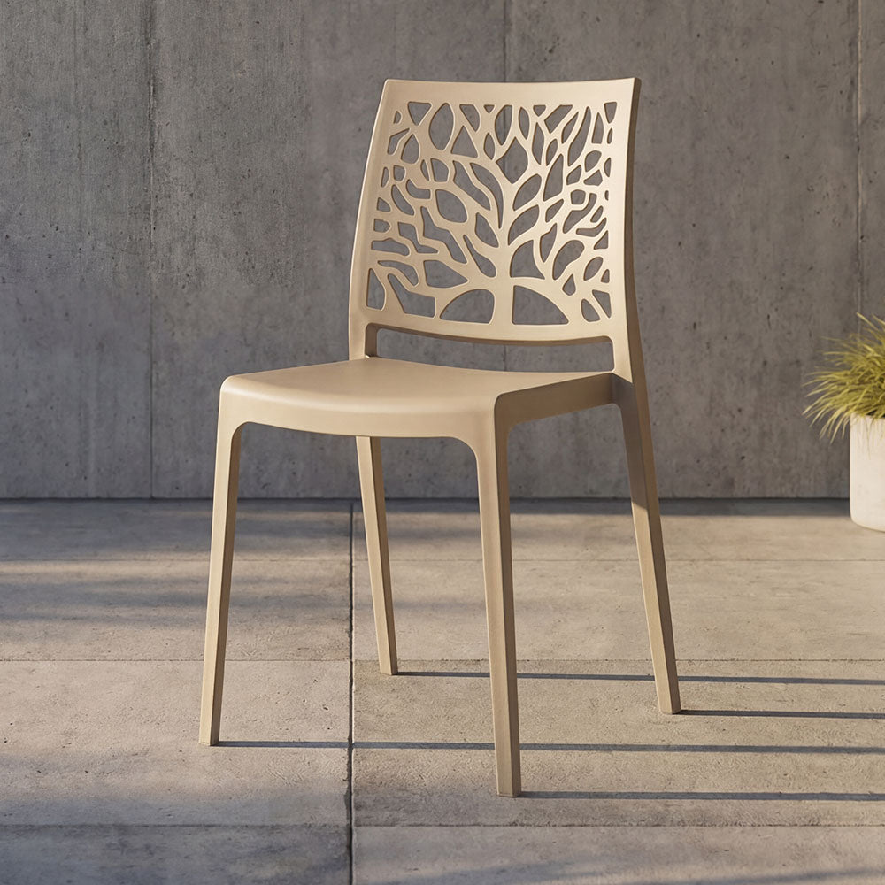 TuHome Harlem Modern Accent Chair, Contemporary Retro Dining - Taupe